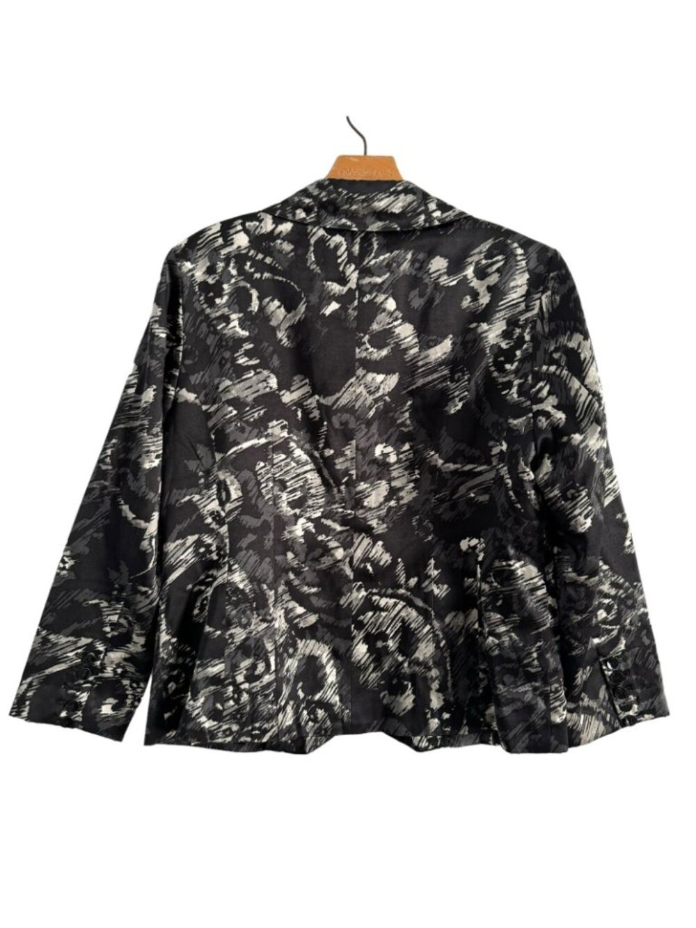 Chicos Silk Blend Blazer Size Large Black Multi Jacket Blazer - Picture 12 of 12